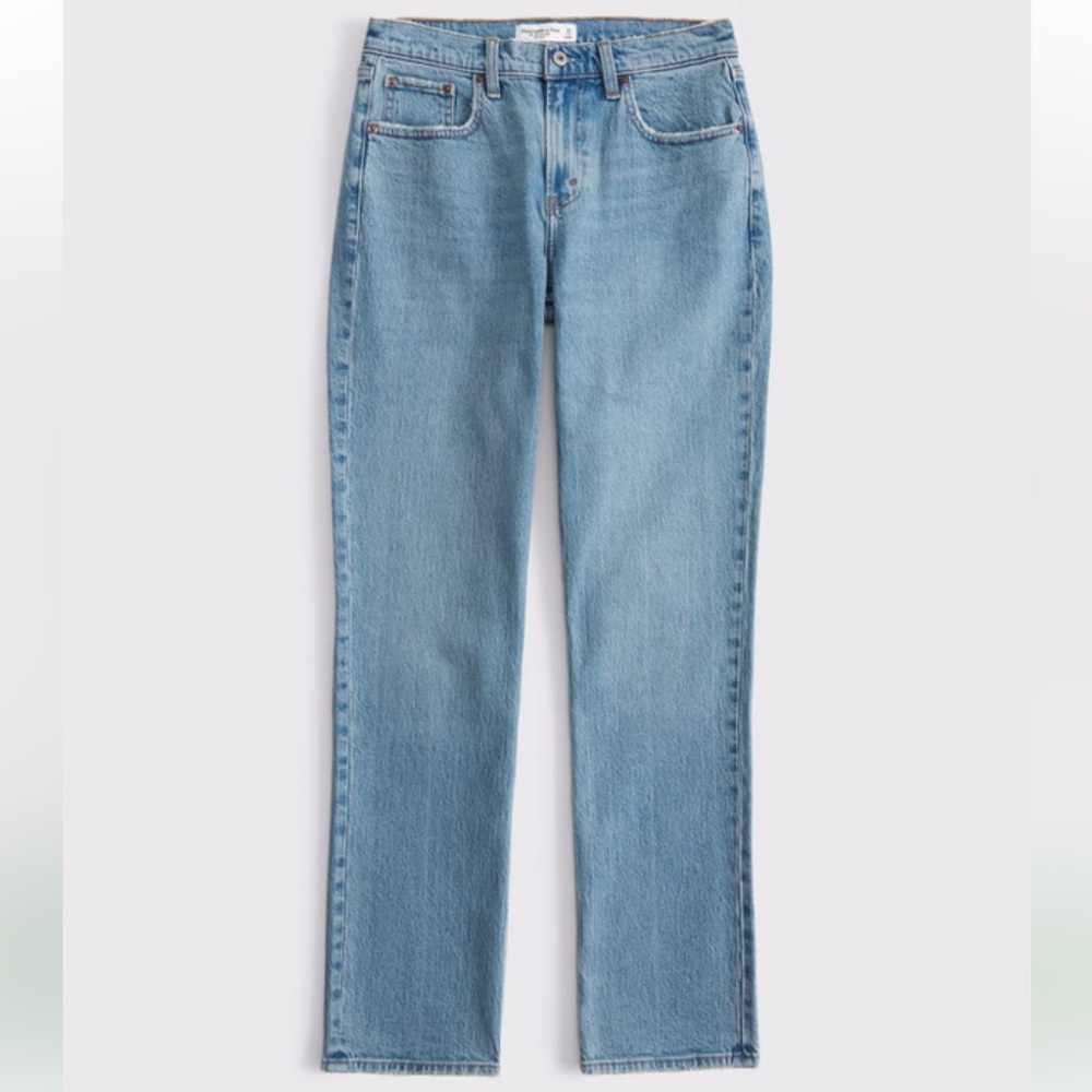 Abercrombie Women’s Curve Love Mid Rise 90s Straight Jean, Size 25